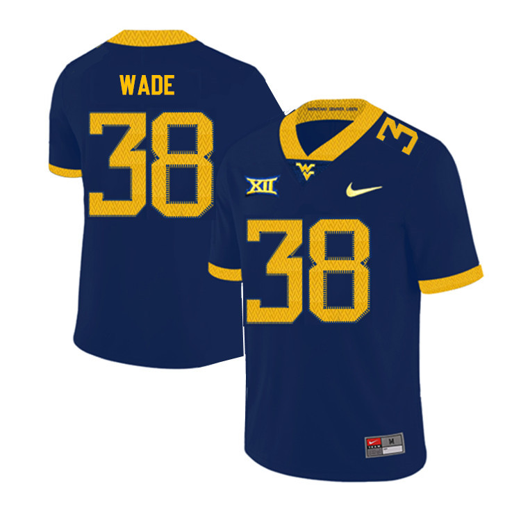 NCAA Men's Devan Wade West Virginia Mountaineers Navy #38 Nike Stitched Football College 2019 Authentic Jersey TU23A53QT